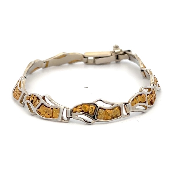 14K White Gold & Nugget Bracelet 225814 - Image 3