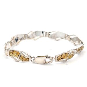 Sterling Silver & Gold Nugget Bracelet 233193