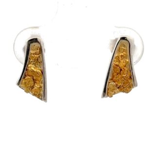 Sterling Silver & Gold Nugget Earrings 233234