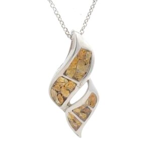 Sterling Siver & Gold Nugget Pendant PN649NSS