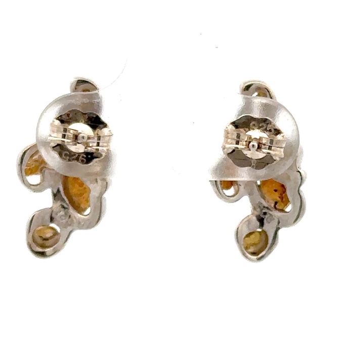 Sterling Silver & Gold Nugget Free Form Earrings 341446 - Image 3