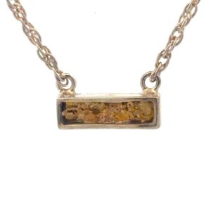 Sterling Silver & Gold Nugget Rectangle Pendant NB5MMNSS