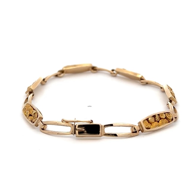 14K Gold Nugget Bracelet 502990