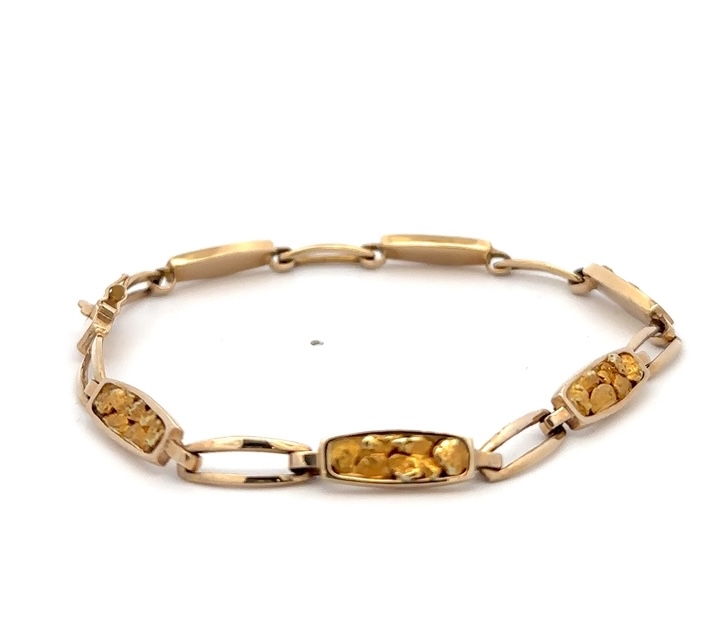 14K Gold Nugget Bracelet 502990 - Image 4