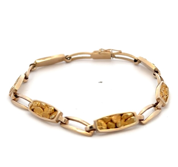 14K Gold Nugget Bracelet 502990 - Image 3