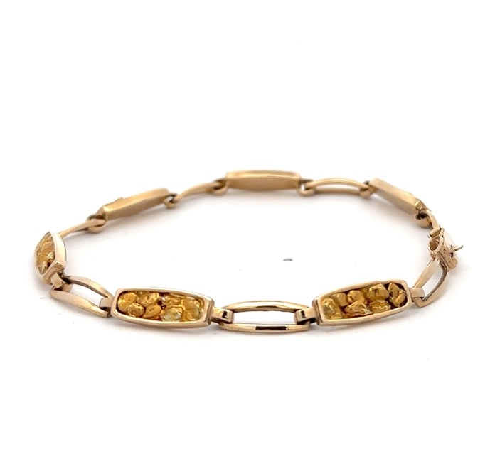 14K Gold Nugget Bracelet 502990 - Image 2