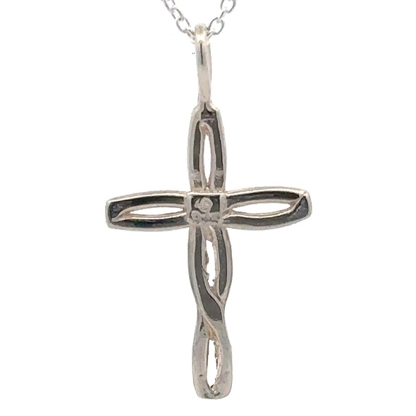 Sterling Silver & Gold Nugget Ribbon Cross 509059 - Image 3
