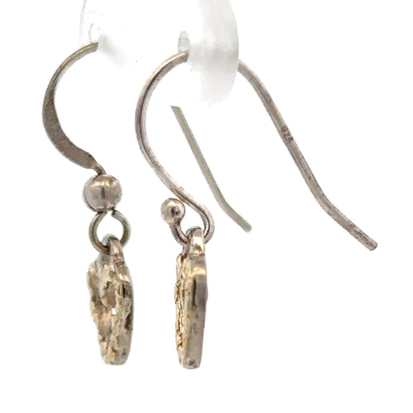 Sterling Silver & Gold Nugget Heart Dangling Earrings 512730 - Image 4