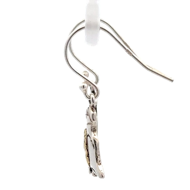 Sterling Silver & Gold Nugget Puffin Dangling Earrings 512731 - Image 2