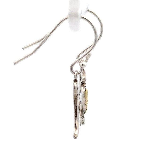 Sterling Silver & Gold Nugget Puffin Dangling Earrings 512731 - Image 4