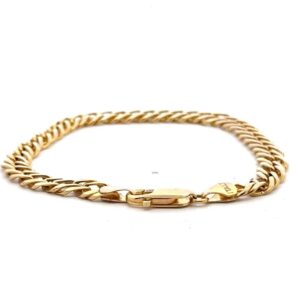 14K Fancy Double Curb Link 7" Estate Bracelet 515757