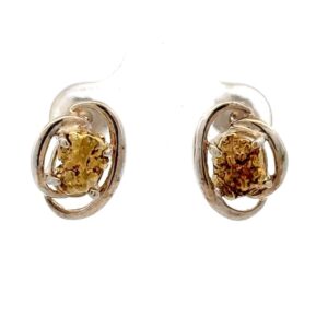Sterling Silver & Gold Nugget Earrings 516098