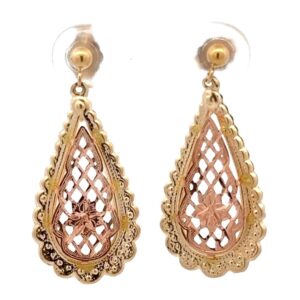 Estate 2-Tone Dangling Earrings 518172