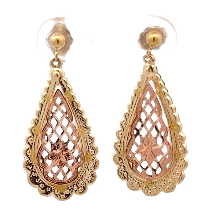 Estate 2-Tone Dangling Earrings 518172