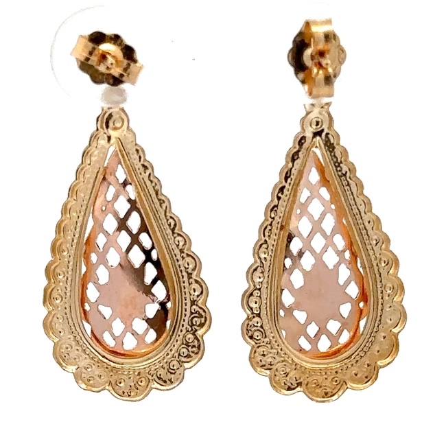 Estate 2-Tone Dangling Earrings 518172 - Image 3