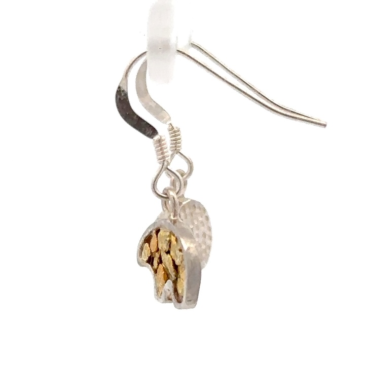 Sterling Silver & Gold Nugget Bear Dangling Earrings 629646 - Image 2