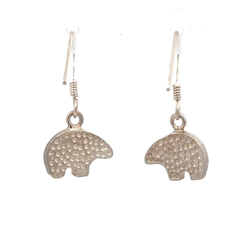 Sterling Silver & Gold Nugget Bear Dangling Earrings 629646 - Image 3