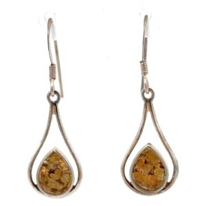 Sterling Silver & Gold Nugget Dangling Earrings 729746