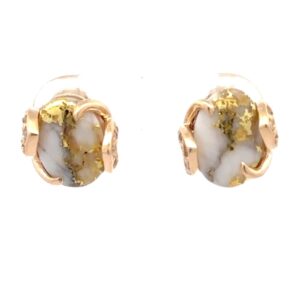 Gold Quartz & Diamond Post Earrings EN1133DQ