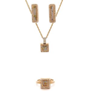 Gold Quartz Set-Ladies Pendant, Ring and Earrings 30% Off