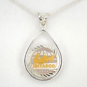 2026 Official Iditarod 1/10 oz Gold Relief Teardrop Pendant