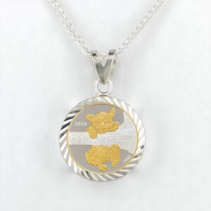 Official 2026 State Bear Cub 1/10 oz Gold Relief Diamond Cut Pendant