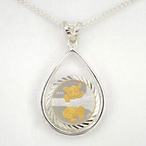 Official 2026 State Bear Cub 1/10 oz Gold Relief Teardrop Pendant