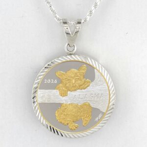 Official 2026 State Bear Cub 1/4 oz Gold Relief Diamond Cut Pendant