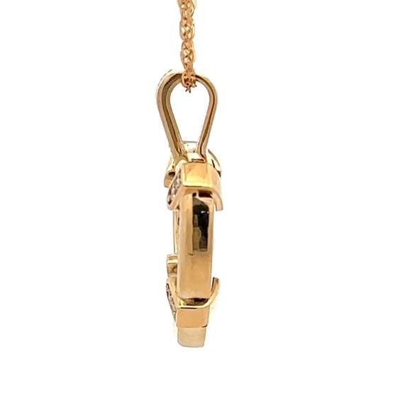 Gold Nugget & Diamond Heart Pendant 074250 - Image 2