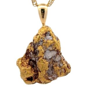 26.5 Gram Gold Nugget With Quartz Pendant 073138