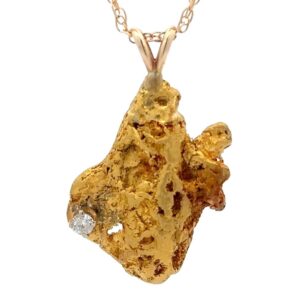 13.8 Gram Gold Nugget & Diamond Pendant 071079