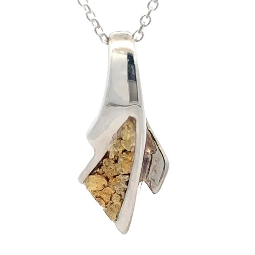 Sterling Silver & Gold Nugget Pendant PDL8SNSSX
