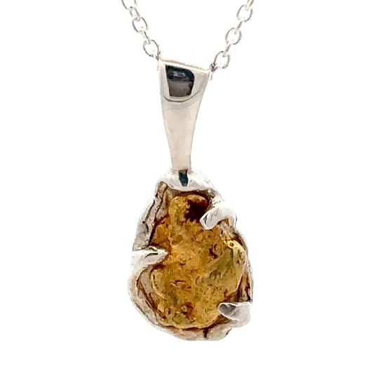 Sterling Silver & Gold Nugget Pendant PFF4NSS