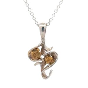 Sterling Silver & Gold Nugget Pendant PN282SS