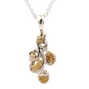 Sterling Silver & Gold Nugget Pendant PN284SS