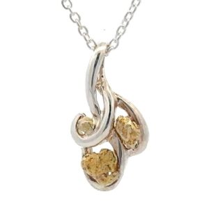Sterling Silver & Gold Nugget PN308SS