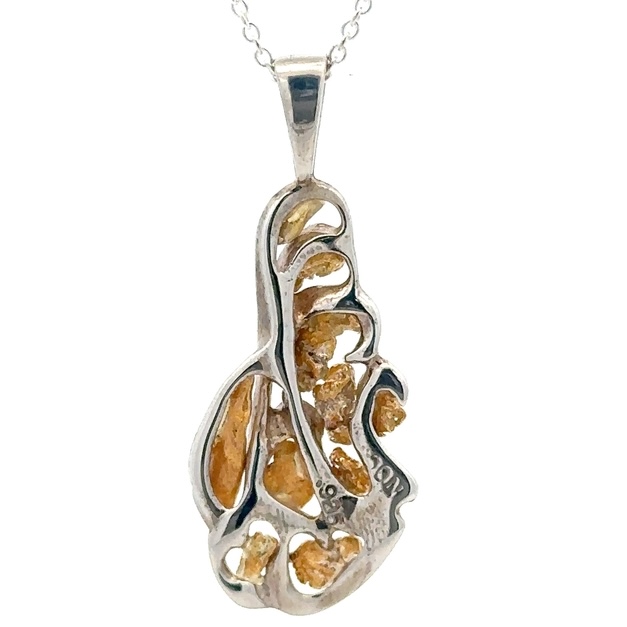 Sterling Silver & Gold Nugget FreeForm Pendant PN349NSSX - Image 3