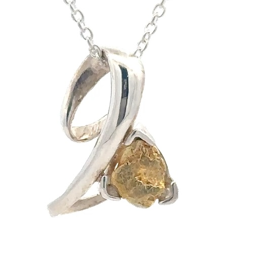 Sterling Silver & Gold Nugget Pendant PN607NSS