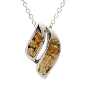 Sterling Silver & Gold Nugget Pendant PN645NSS