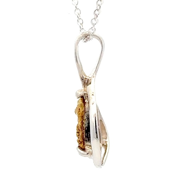 Sterling Silver & Gold Nugget Pendant PN868NSS - Image 2