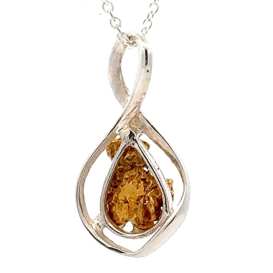 Sterling Silver & Gold Nugget Pendant PN868NSS - Image 3