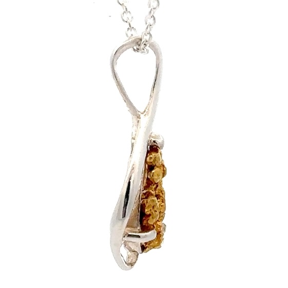 Sterling Silver & Gold Nugget Pendant PN868NSS - Image 4