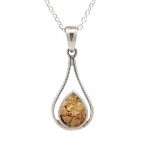 Sterling Silver & Gold Nugget Pendant PN869NX