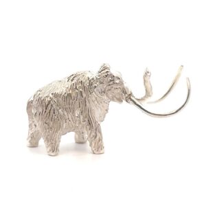 3.9 Troy Ounce Pure Silver Woolly Mammoth Sculpture - Small