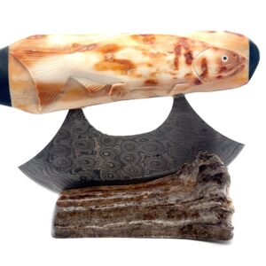 Ancient Artifact Ivory Caved Salmon Ulu