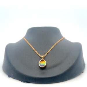 14K Ammolite Small Oval Pendant 077019