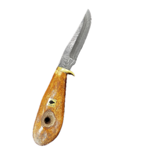 Fire Starter Walrus Ivory Artifact Damascus Knife