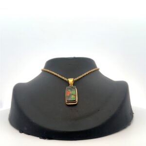 Ammolite Vermeil Rectangle Pendant PGPAMLISTMLGREC