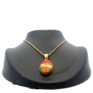 Ammolite Vermeil Circle Pendant PGPAMLITLGCIRCLE