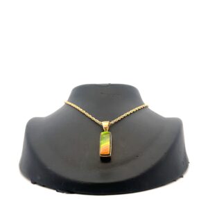 Ammolite Vermeil Small Rectangle Pendant PGPAMLITSMREC